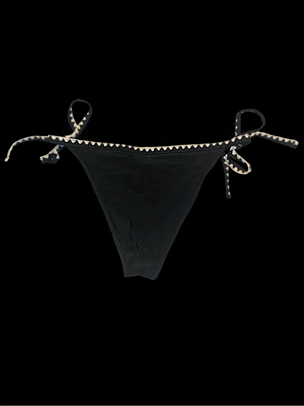 Lulu’s Cabo Charisma Black Embroidered Side-Tie Low Rise Bikini Bottoms